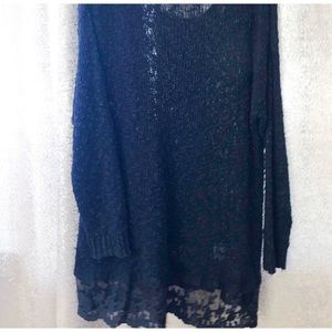 Plus size 2X black lace sweater